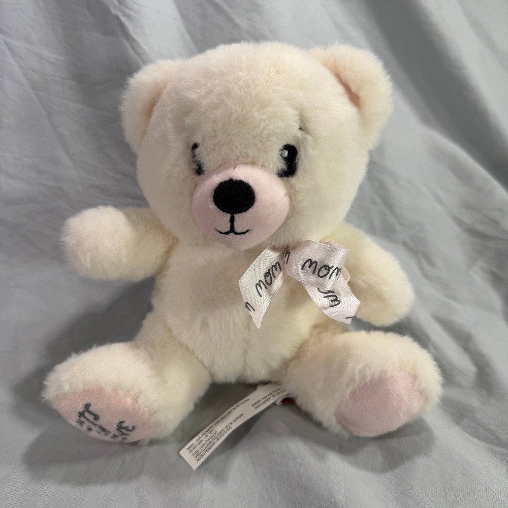 American Greetings White Teddy Bear Mom‎ Lots of Love Valentines Plush Stuffed